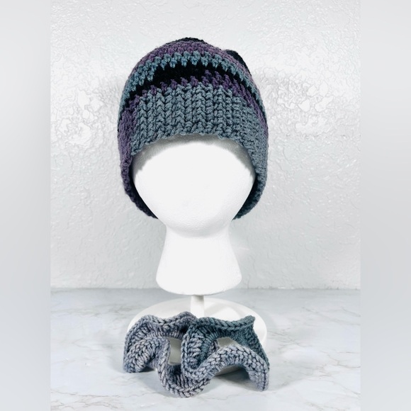 Hand Crafted Accessories - Crochet Beanie & Scrunchies Set